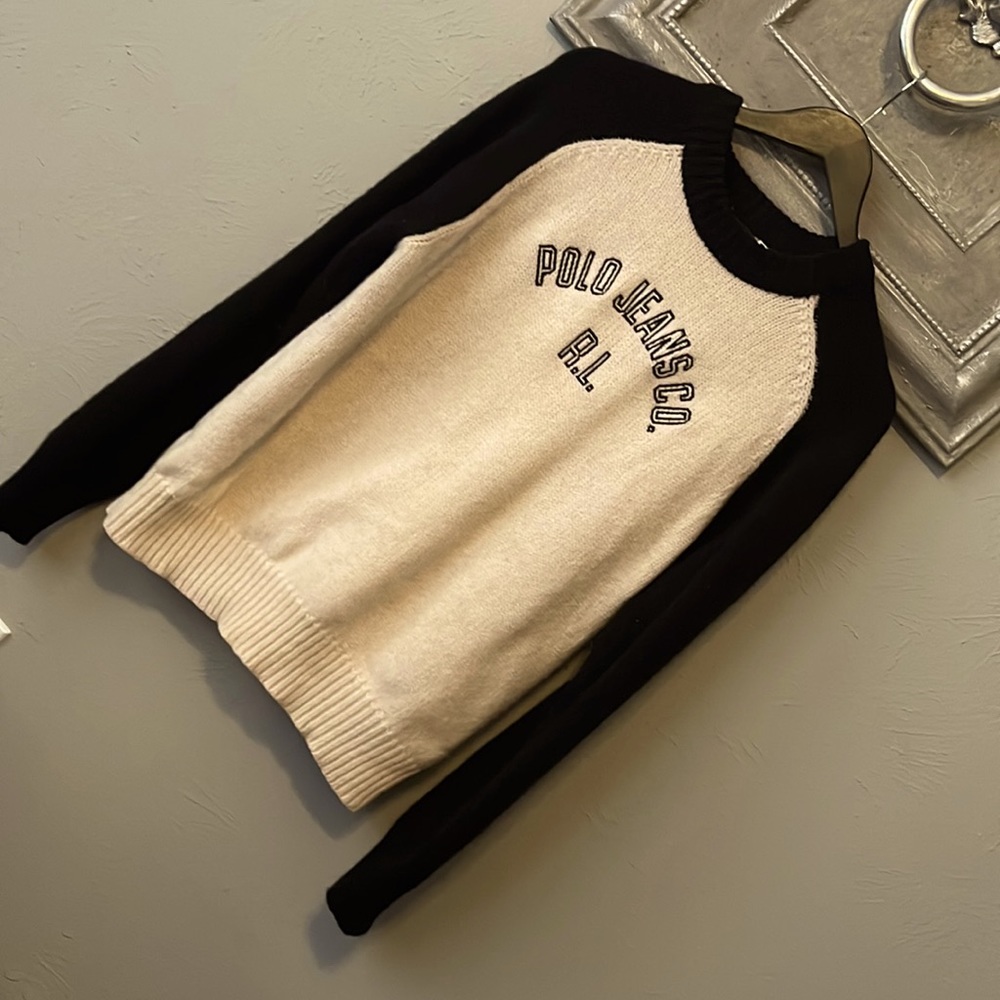 Vintage Polo Ralph Lauren Polo Jeans Company Logo Knitwear Sweater Jumper size M